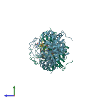 PDB entry 1r30 coloured by chain, side view.