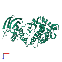 PDB entry 1r3c coloured by chain, top view.