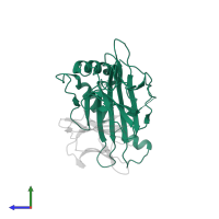 Ig-like domain-containing protein in PDB entry 1r3h, assembly 1, side view.