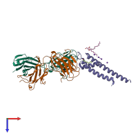 PDB entry 1r3i coloured by chain, top view.