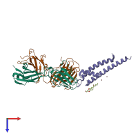 PDB entry 1r3k coloured by chain, top view.