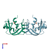 PDB entry 1r3m coloured by chain, top view.