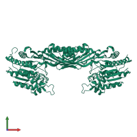 Peptidase M20 dimerisation domain-containing protein in PDB entry 1r3n, assembly 1, front view.