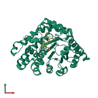 PDB entry 1r3s coloured by chain, front view.