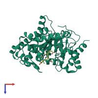 PDB entry 1r3w coloured by chain, top view.