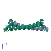 PDB entry 1r48 coloured by chain, ensemble of 51 models, top view.