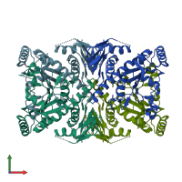 PDB entry 1r52 coloured by chain, front view.