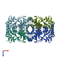PDB entry 1r52 coloured by chain, top view.