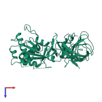 PDB entry 1r5b coloured by chain, top view.