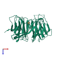 PDB entry 1r5m coloured by chain, top view.