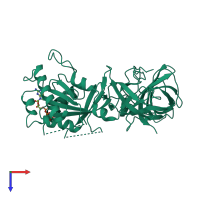 PDB entry 1r5o coloured by chain, top view.