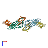 PDB entry 1r5w coloured by chain, top view.