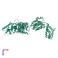 PDB entry 1r6b coloured by chain, top view.