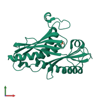 PDB entry 1r6m coloured by chain, front view.