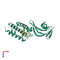 PDB entry 1r6n coloured by chain, top view.
