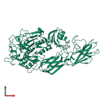 PDB entry 1r6v coloured by chain, front view.