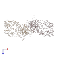 PDB entry 1r70 coloured by chain, top view.