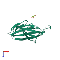 PDB entry 1r75 coloured by chain, top view.