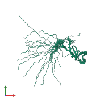 PDB entry 1r79 coloured by chain, ensemble of 20 models, front view.