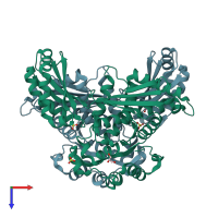 PDB entry 1r7i coloured by chain, top view.