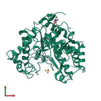 PDB entry 1r7o coloured by chain, front view.