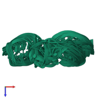 PDB entry 1r7w coloured by chain, ensemble of 20 models, top view.