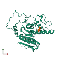 PDB entry 1r7x coloured by chain, front view.
