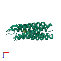 PDB entry 1r84 coloured by chain, ensemble of 12 models, top view.