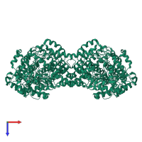 Glycerol dehydratase in PDB entry 1r9d, assembly 1, top view.