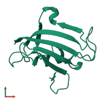 PDB entry 1r9h coloured by chain, front view.