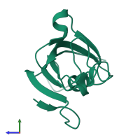 PDB entry 1r9h coloured by chain, side view.