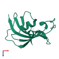 PDB entry 1r9h coloured by chain, top view.