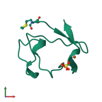 PDB entry 1rb9 coloured by chain, front view.