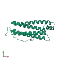 PDB entry 1rcd coloured by chain, front view.