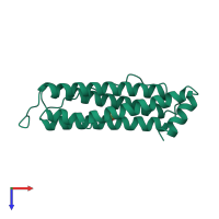 PDB entry 1rcd coloured by chain, top view.