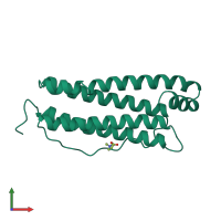 PDB entry 1rce coloured by chain, front view.