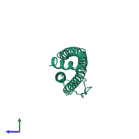 PDB entry 1rce coloured by chain, side view.