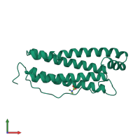 PDB entry 1rci coloured by chain, front view.