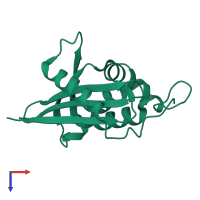PDB 1rdc coloured by chain and viewed from the top.