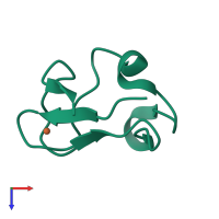 PDB entry 1rdg coloured by chain, top view.