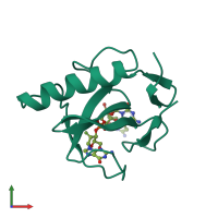 PDB entry 1rds coloured by chain, front view.