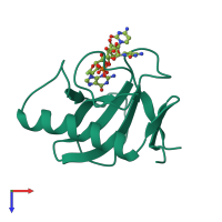 PDB entry 1rds coloured by chain, top view.