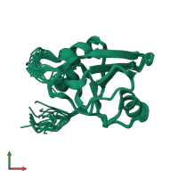 PDB entry 1rdu coloured by chain, ensemble of 20 models, front view.