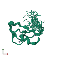 PDB entry 1rfh coloured by chain, ensemble of 21 models, front view.