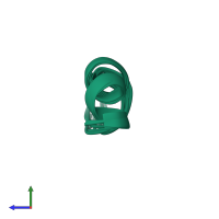 PDB entry 1rg3 coloured by chain, ensemble of 10 models, side view.