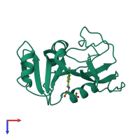 PDB entry 1rg7 coloured by chain, top view.