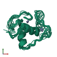 PDB entry 1rgd coloured by chain, ensemble of 11 models, front view.