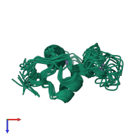PDB entry 1rgd coloured by chain, ensemble of 11 models, top view.