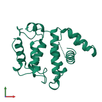 PDB entry 1rgp coloured by chain, front view.