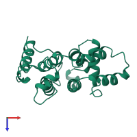 PDB entry 1rgp coloured by chain, top view.